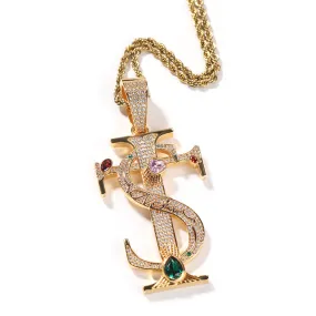 TS Cross Cz Pendant Necklace