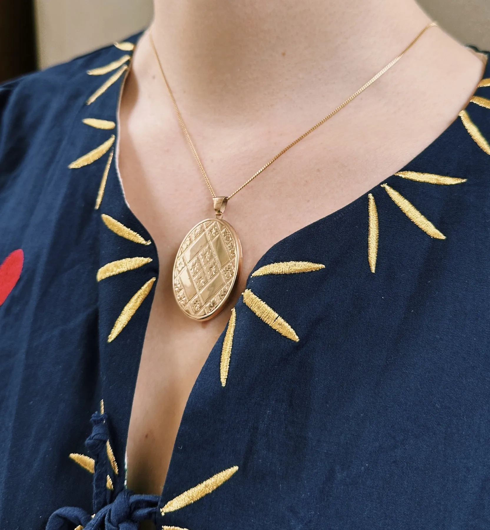 Vintage Floral Tartan Locket