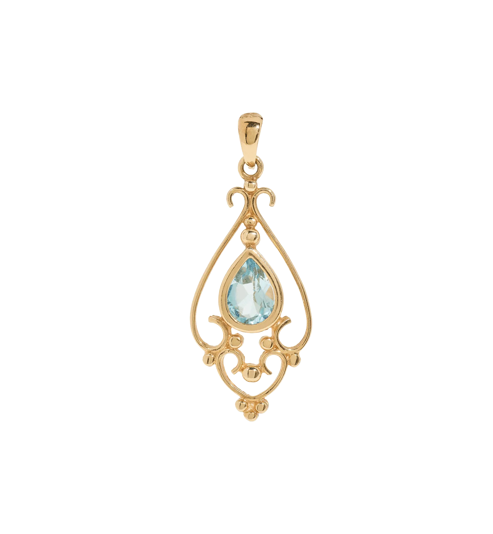 Vintage Oval Aqua Avalanche Lily Charm