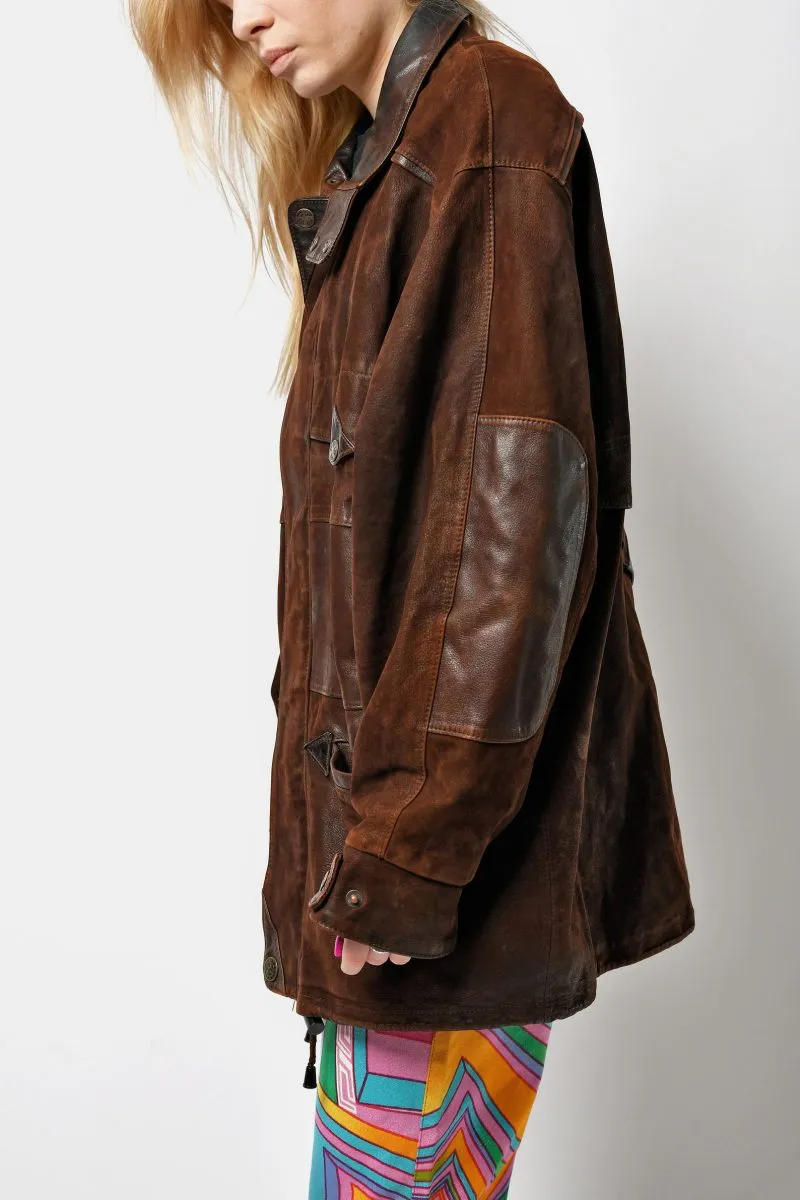 Vintage soft suede leather coat