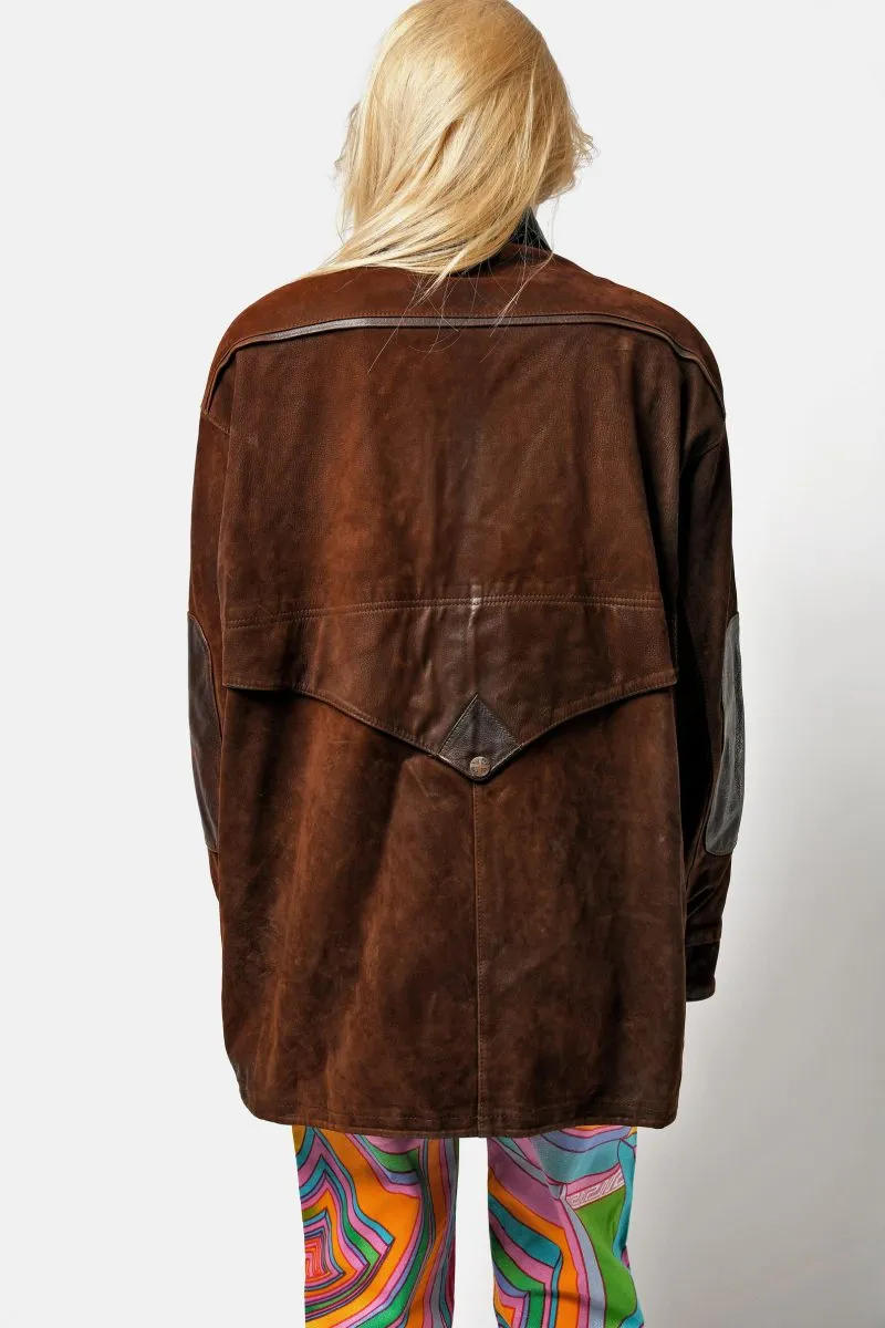 Vintage soft suede leather coat