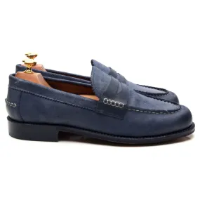 'Walter' Blue Suede Waxed Loafers UK 9 E