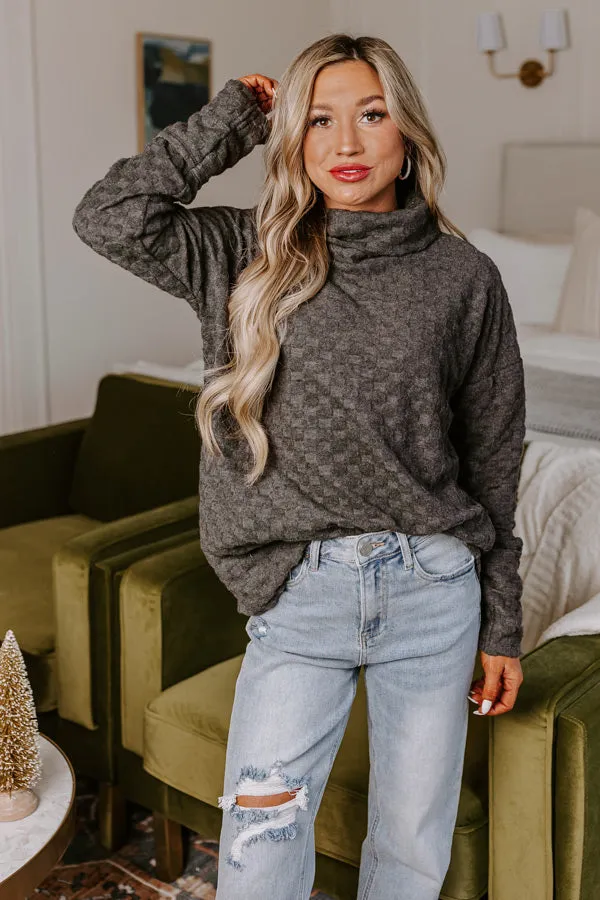 Whispering Winds Sweater Top in Charcoal