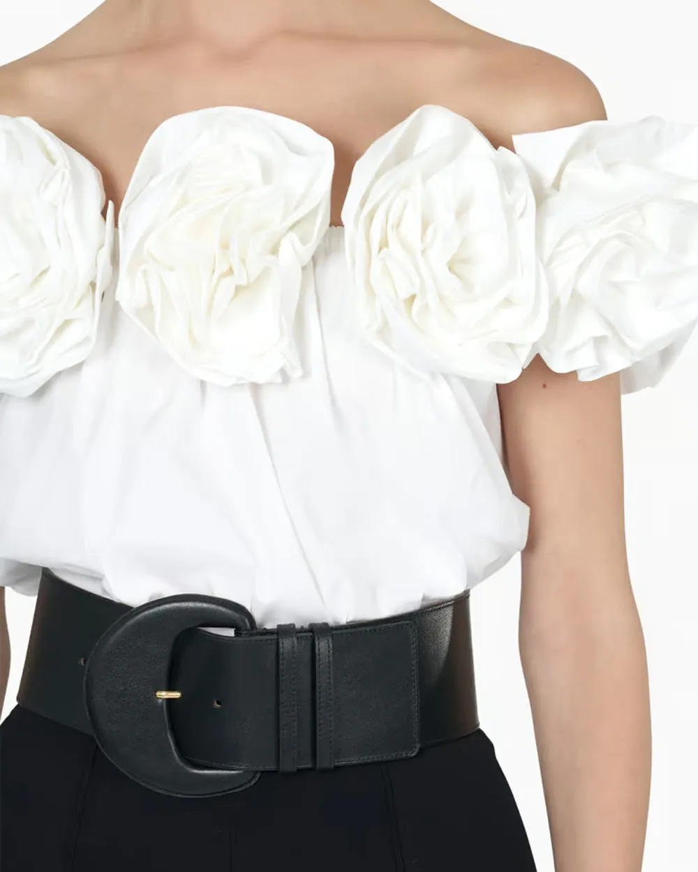 White Off The Shoulder Floral Blouse