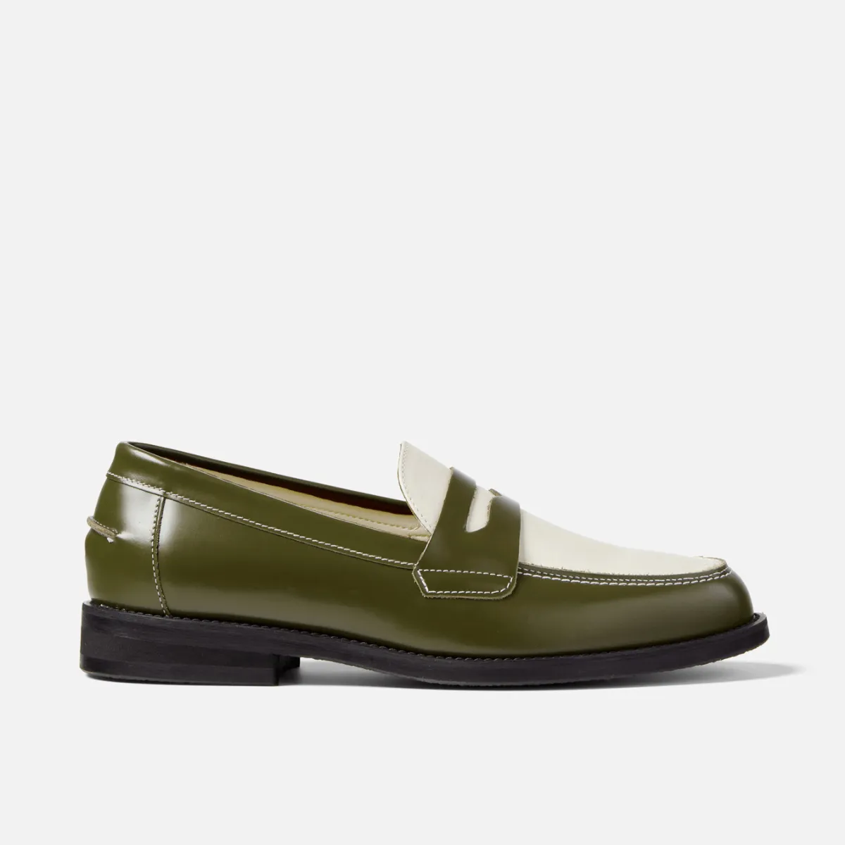 Wilde Olive + White Penny Loafer - Men's