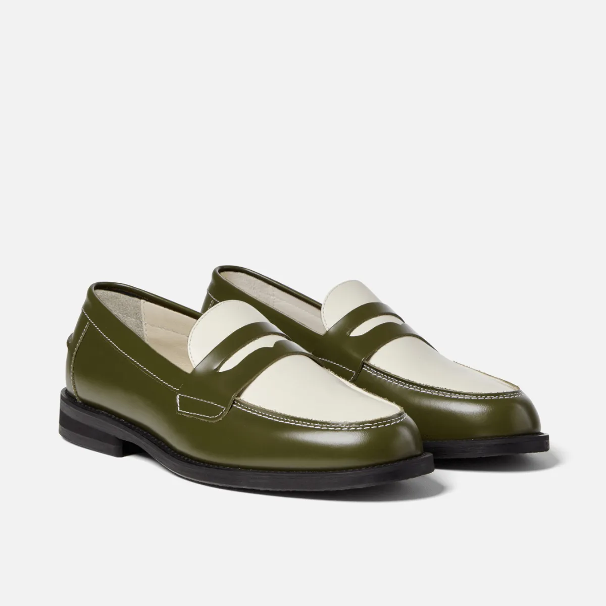 Wilde Olive + White Penny Loafer - Men's