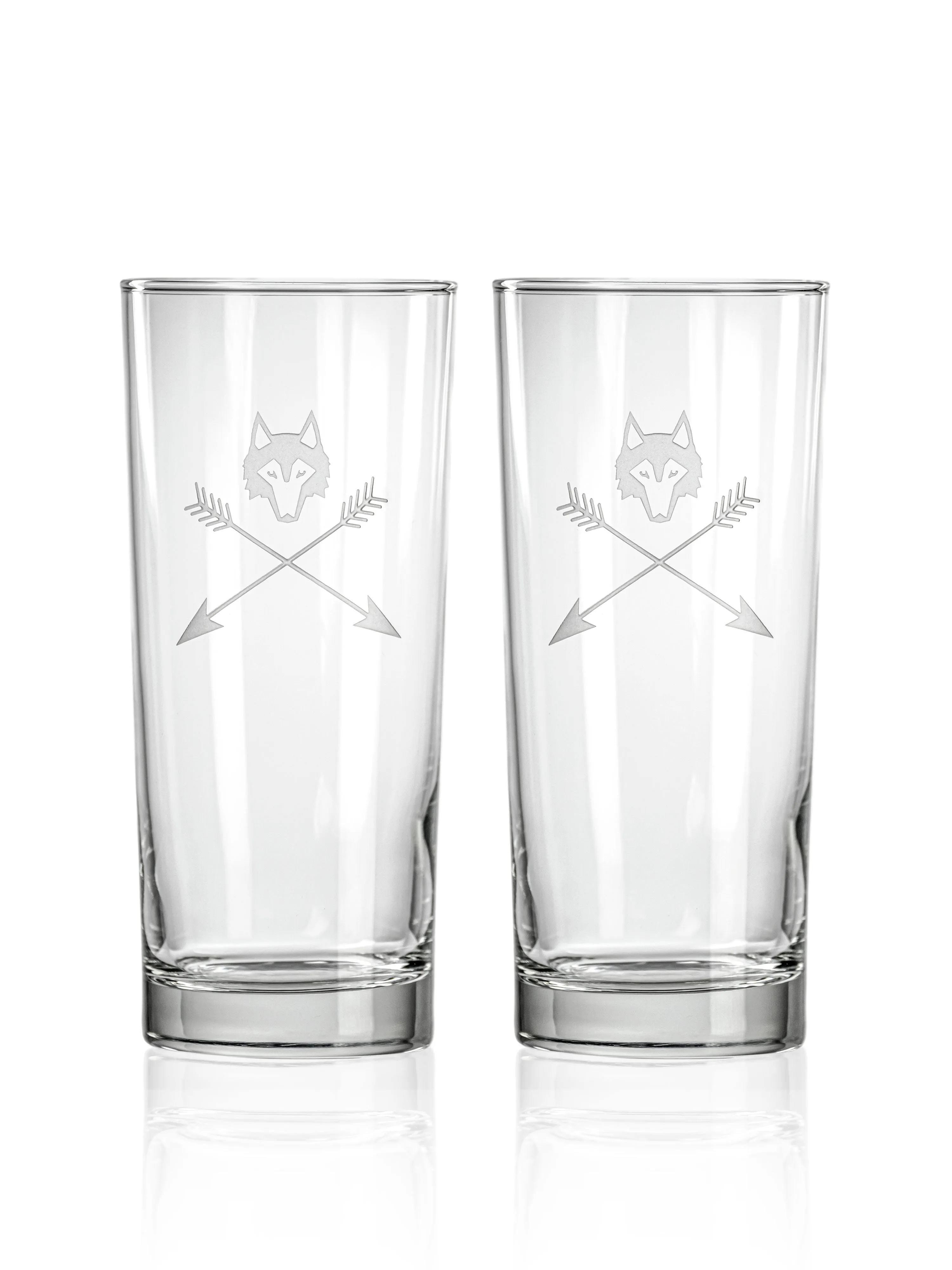 Wolf and Arrows High Ball Glass Set