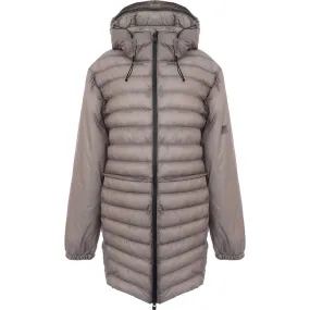 Womens Grey Kauncas Padded Long Rain Jacket