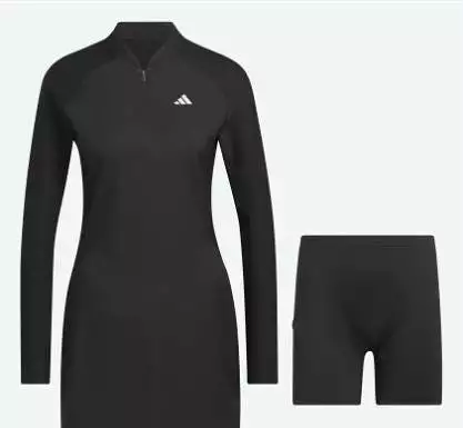 Women's Long Sleeve Golf Dress Black IC3520