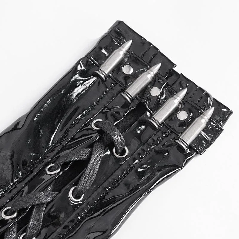 Women's Punk Lace-Up Multi-buckle Gloves