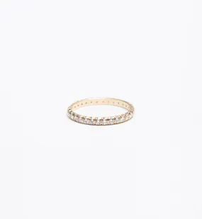 Yellow Gold & White Diamond 2 mm Attelage French-Cut Pavé Band