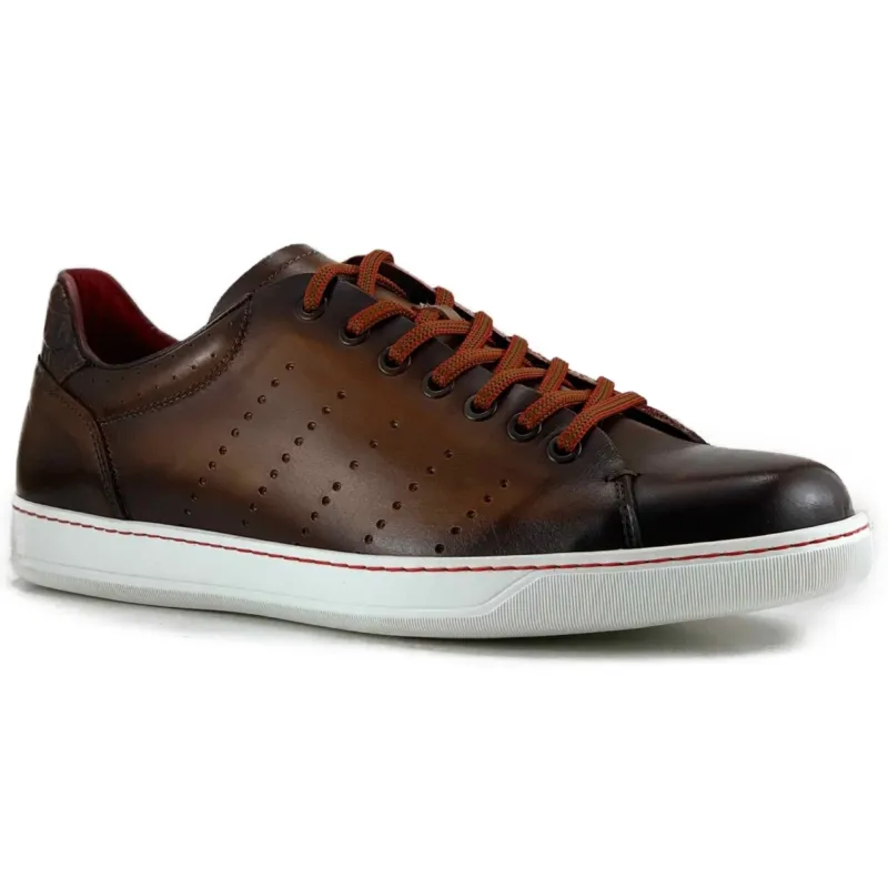 Zelli Russo Calfskin & Crocodile Sneakers Brown