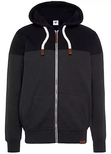 Zip Through Colourblock Hoodie by AJC | Look Again